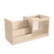 Flash Furniture Bright Beginnings Commercial Grade Modular Double Sided 2 Tier Wooden Classroom Book Display Shelf with Transparent Storage Bin, Natural MK-KE20789-GG - alternate 1